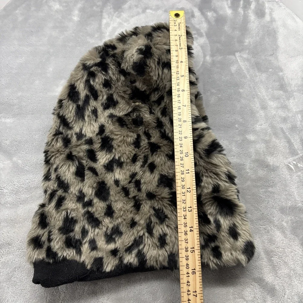 Claires fluffy snow leopard faux-fur balaclava hood